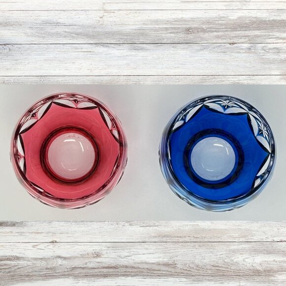 Vintage Kagami Crystal Sake Glasses Japanese Sake Cup Kagami Crystal Edo Kirik - Picture 4 of 7